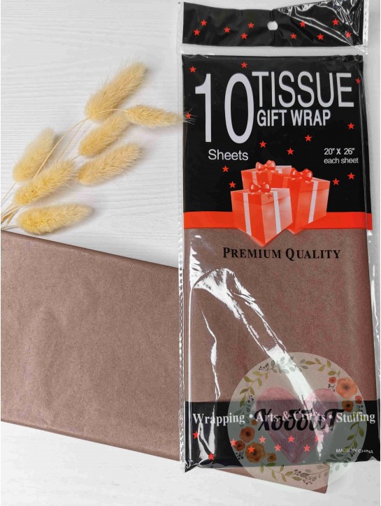 Бумага тишью 50*66см, 10листов (шоколадный)